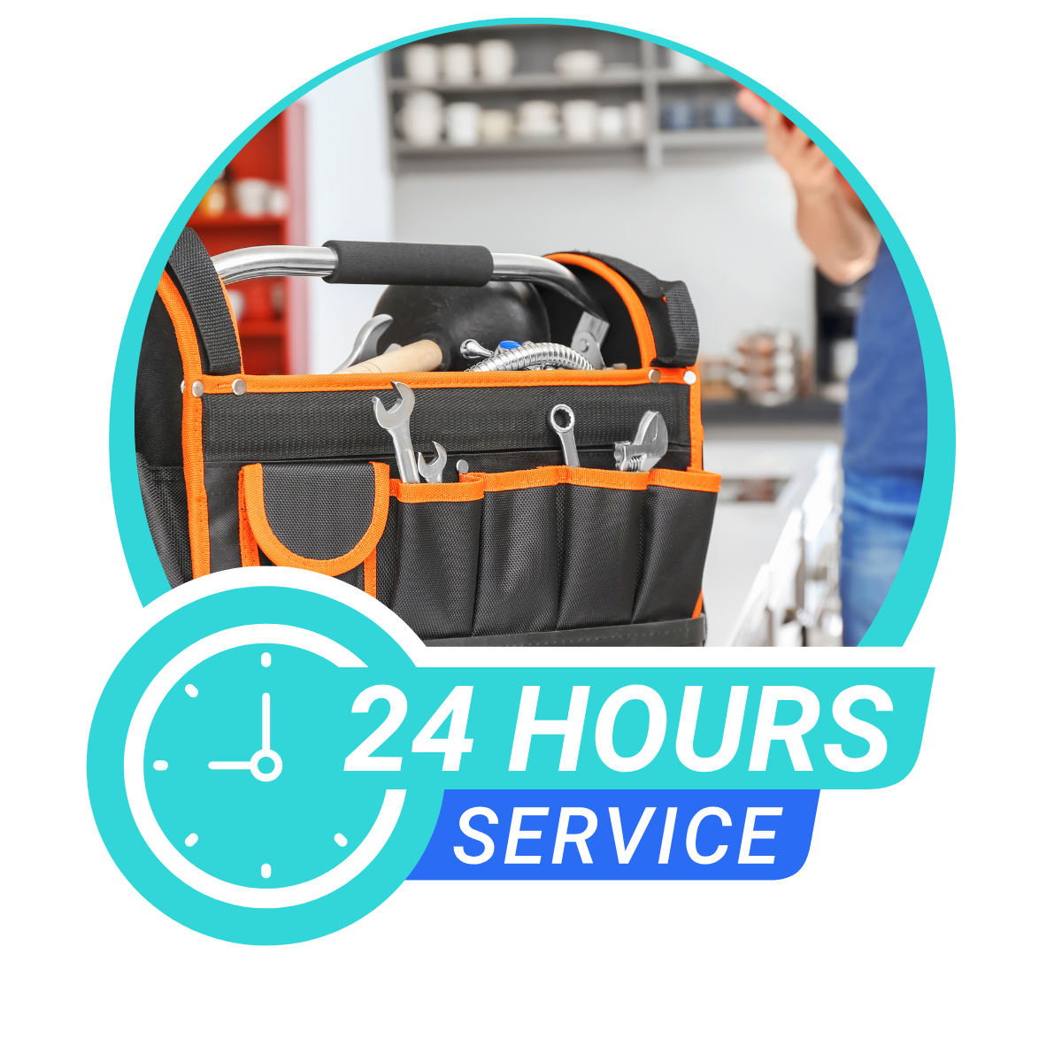 image presents 24/7 plumbing services